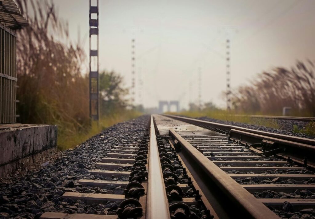 Rail infrastructure of the kind where petroleum hydrocarbon contamination is commonly managed.